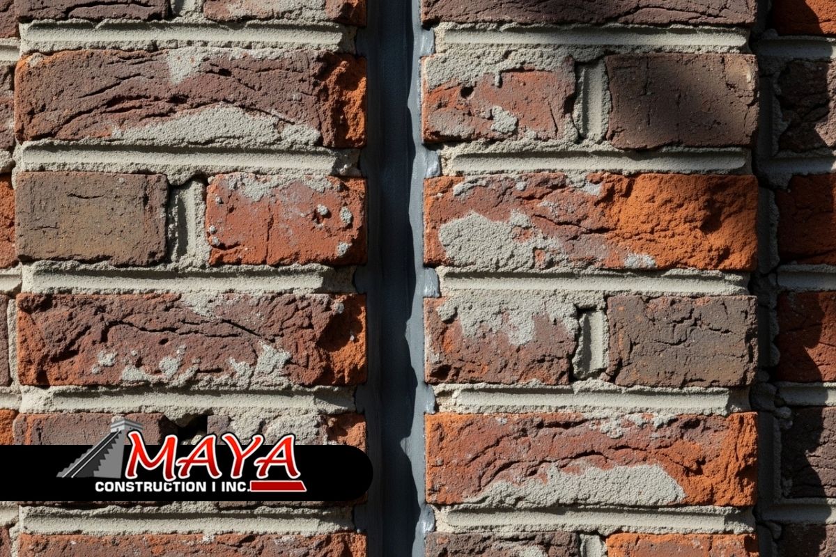 Brick expansion joint repair on an exterior masonry wall