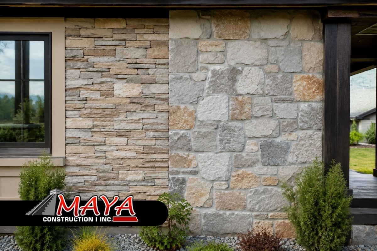 stone veneer vs natural stone exterior wall comparison