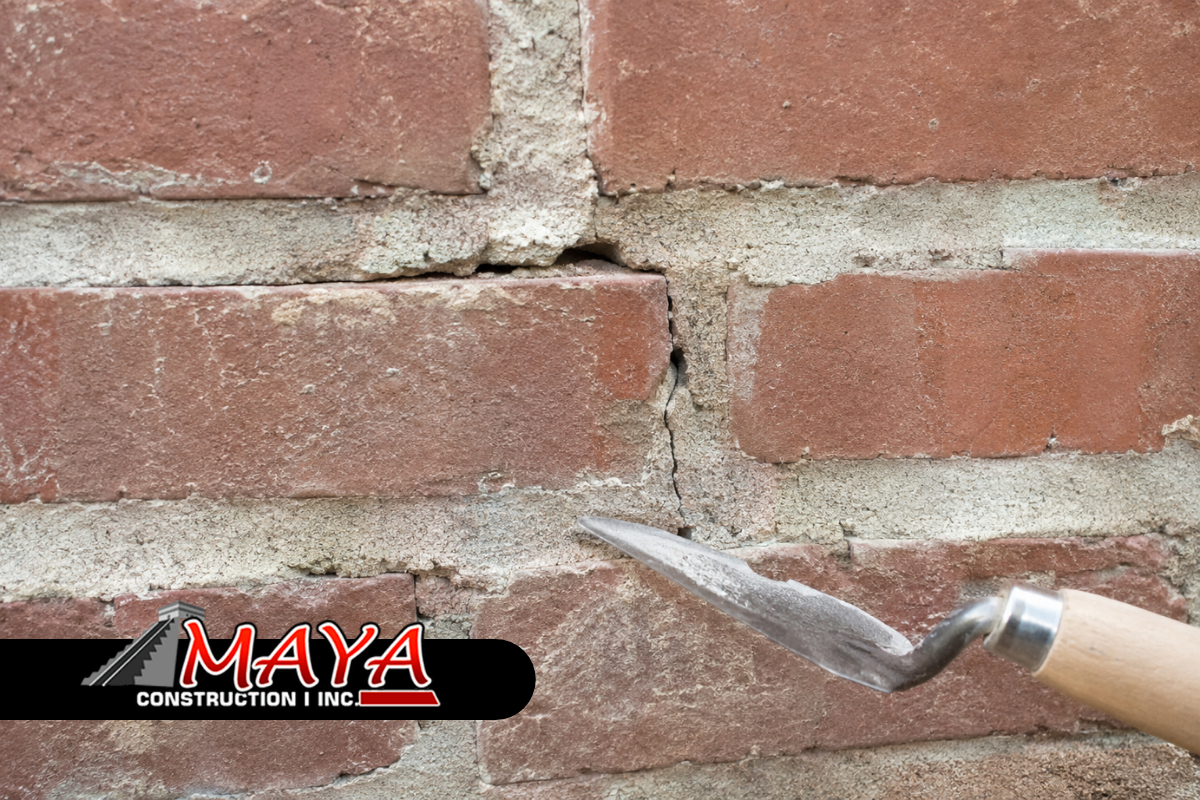 Brick mortar erosion signs shown by cracked joints between bricks